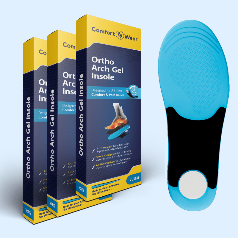 3 - Pack Ortho Arch Gel Support Insoles - ComfortWear