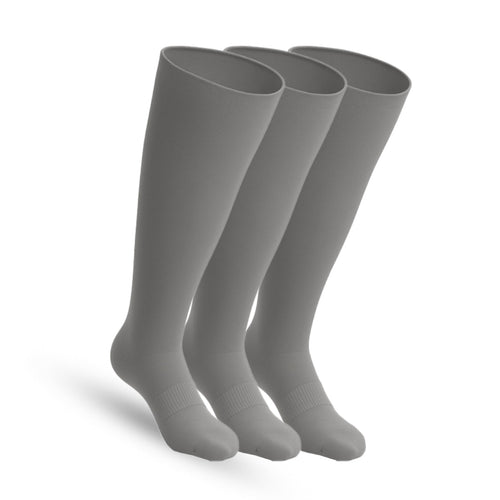 3 - Pack Padded Stretch Diabetic Knee Socks - Grey - ComfortWear