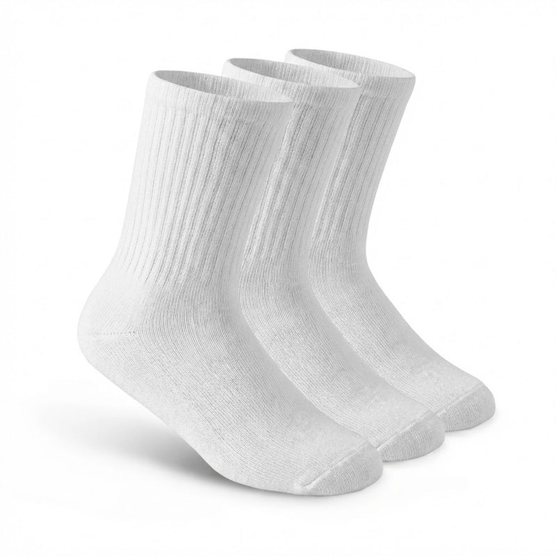 3-Pack Cushioned Socks (White)