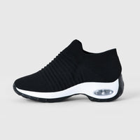 Breathable No - Tie Stretch Shoes - Black White - ComfortWear