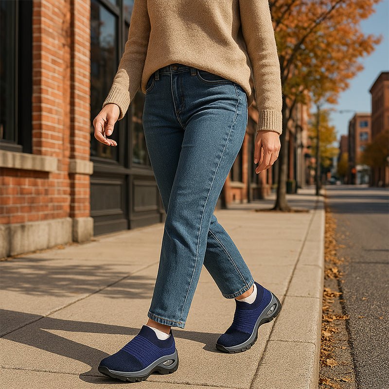 Breathable No - Tie Stretch Shoes - Blue - ComfortWear