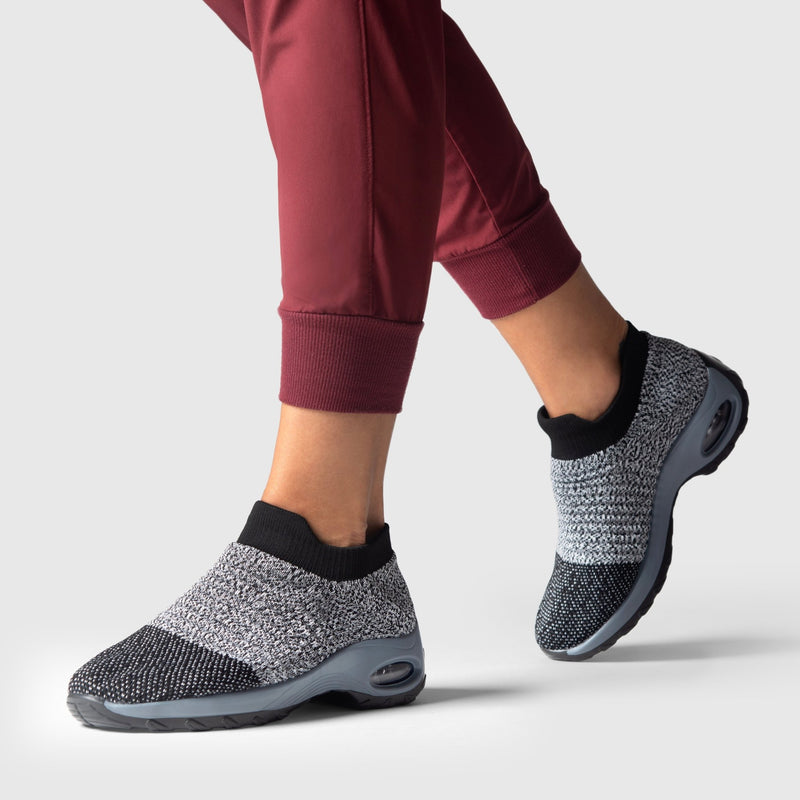 Breathable No - Tie Stretch Shoes - Grey - ComfortWear