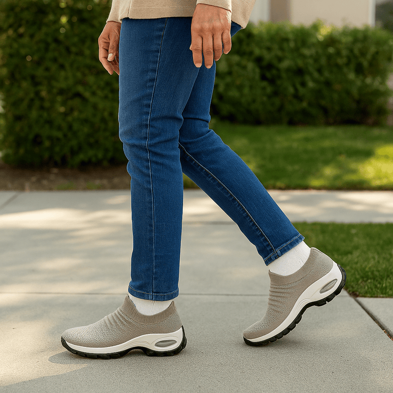 Breathable No - Tie Stretch Shoes - Khaki - ComfortWear