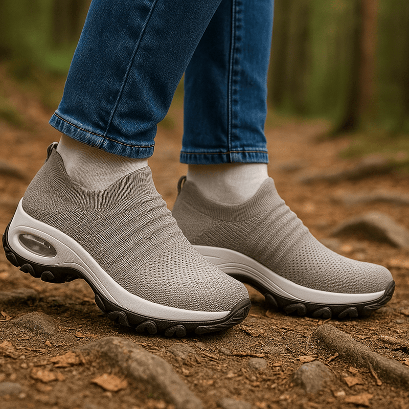 Breathable No - Tie Stretch Shoes - Khaki - ComfortWear