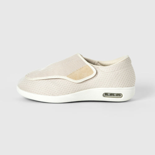 Chloe Stretch No - Tie Wide Shoes w/ Adjustable Closure - Beige - ComfortWear