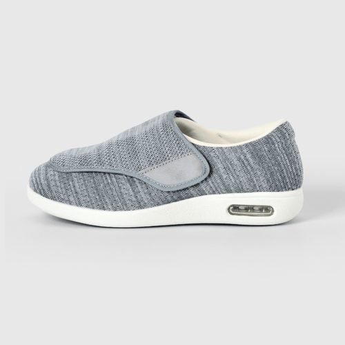 Chloe Stretch No - Tie Wide Shoes w/ Adjustable Closure - Silver - ComfortWear