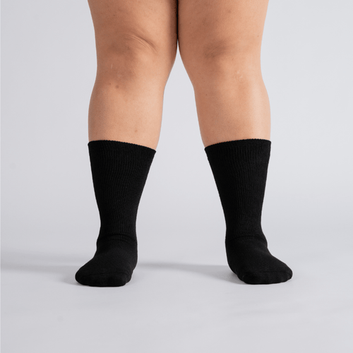 Padded Extra - Stretch Crew Socks - Black - ComfortWear