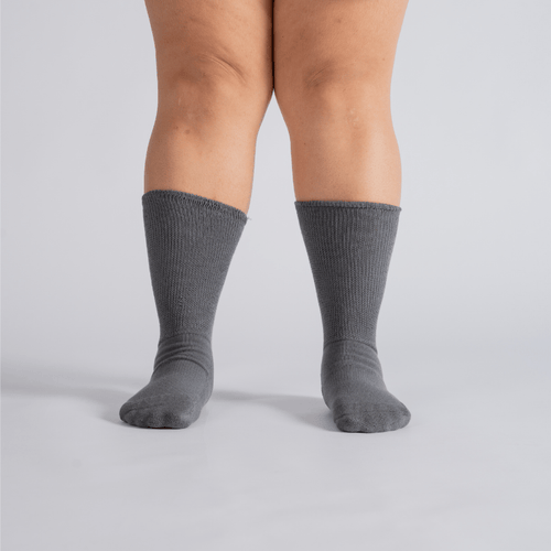 Padded Extra - Stretch Crew Socks - Grey - ComfortWear