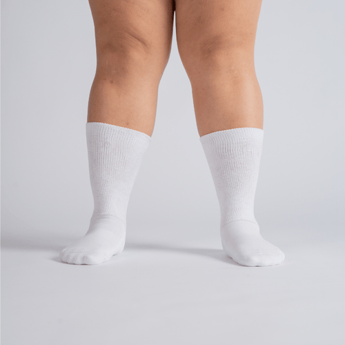 Padded Extra - Stretch Crew Socks - White - ComfortWear