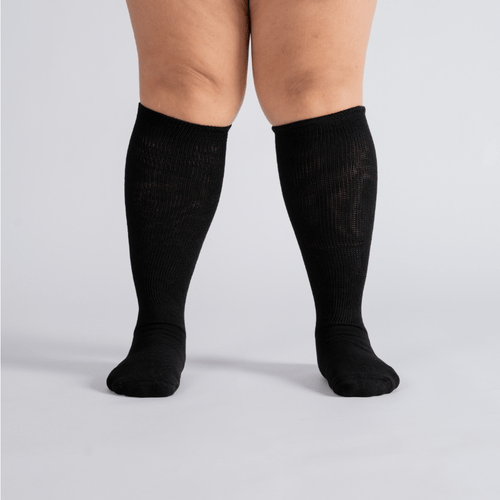 Padded Extra - Stretch Knee Socks - Black - ComfortWear