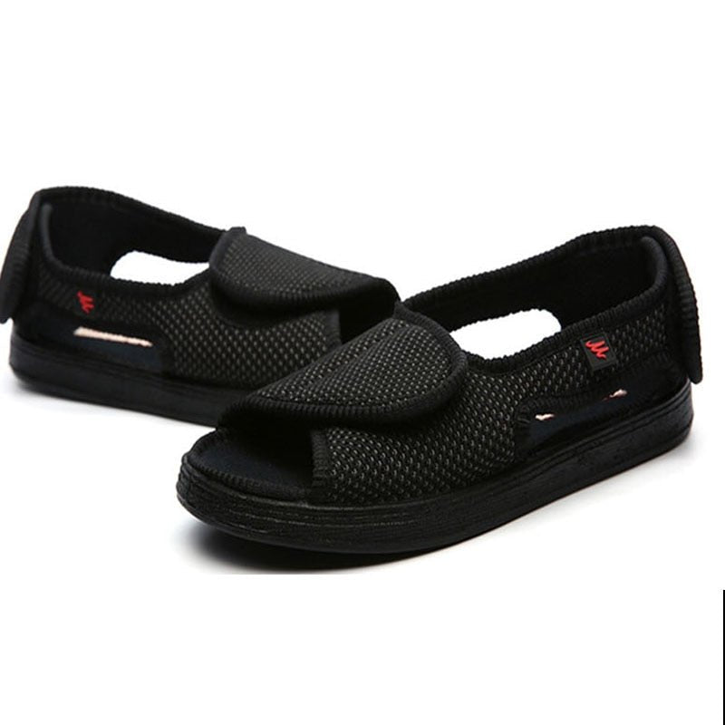 Coles Diabetic Wide Feet Sandals - Black - ComfortWear Store