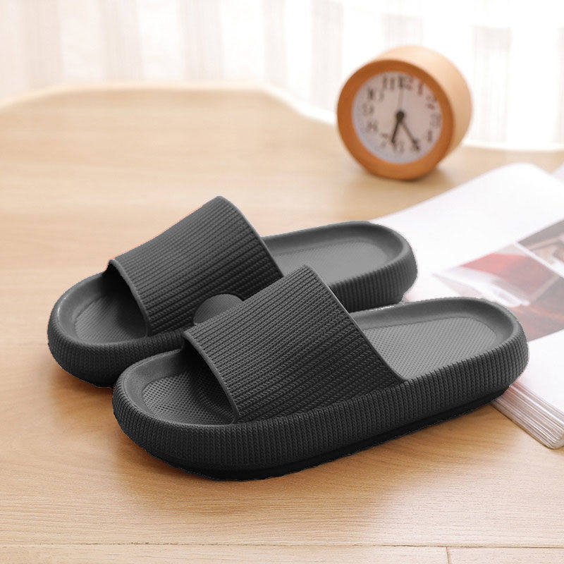 Heel Support Cushion Slides - Black - ComfortWear Store