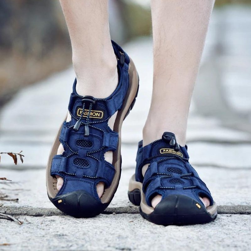 Men's High-Altitude Ortho Heel Strap Sandals - Blue - ComfortWear Store