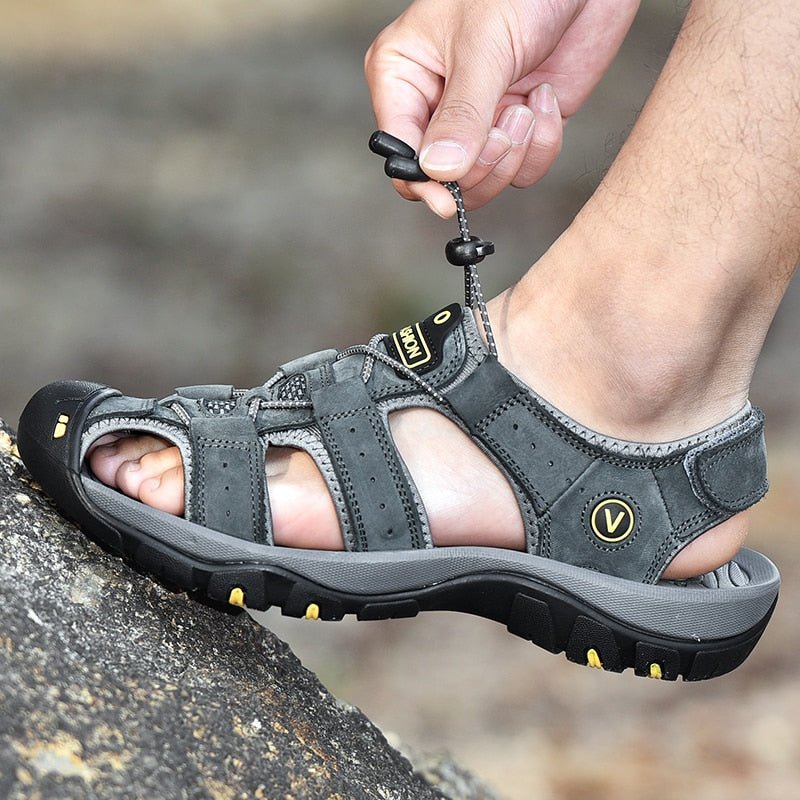 Men's High-Altitude Ortho Heel Strap Sandals - Gray - ComfortWear Store