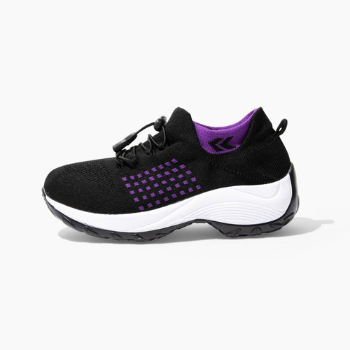 Ortho Stretch Cushion Shoes - Black Purple - ComfortWear Store