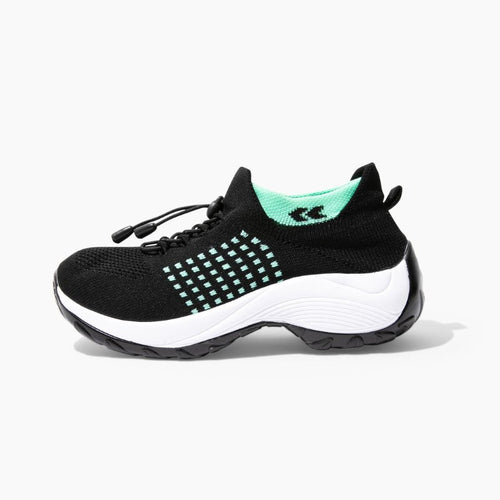 Ortho Stretch Cushion Shoes - Black Sky Blue - ComfortWear Store
