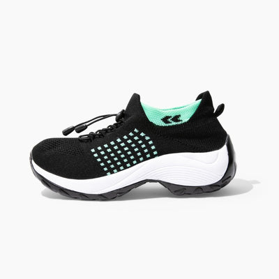 Ortho Stretch Cushion Shoes - Black Sky Blue - ComfortWear Store