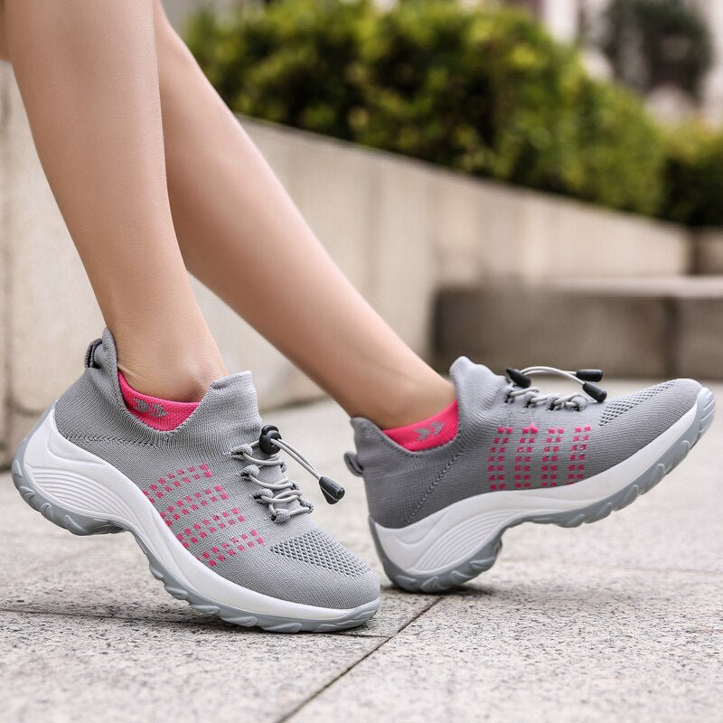 Ortho Stretch Cushion Shoes - Gray Pink - ComfortWear Store