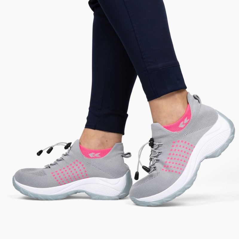 Ortho Stretch Cushion Shoes - Gray Pink - ComfortWear Store