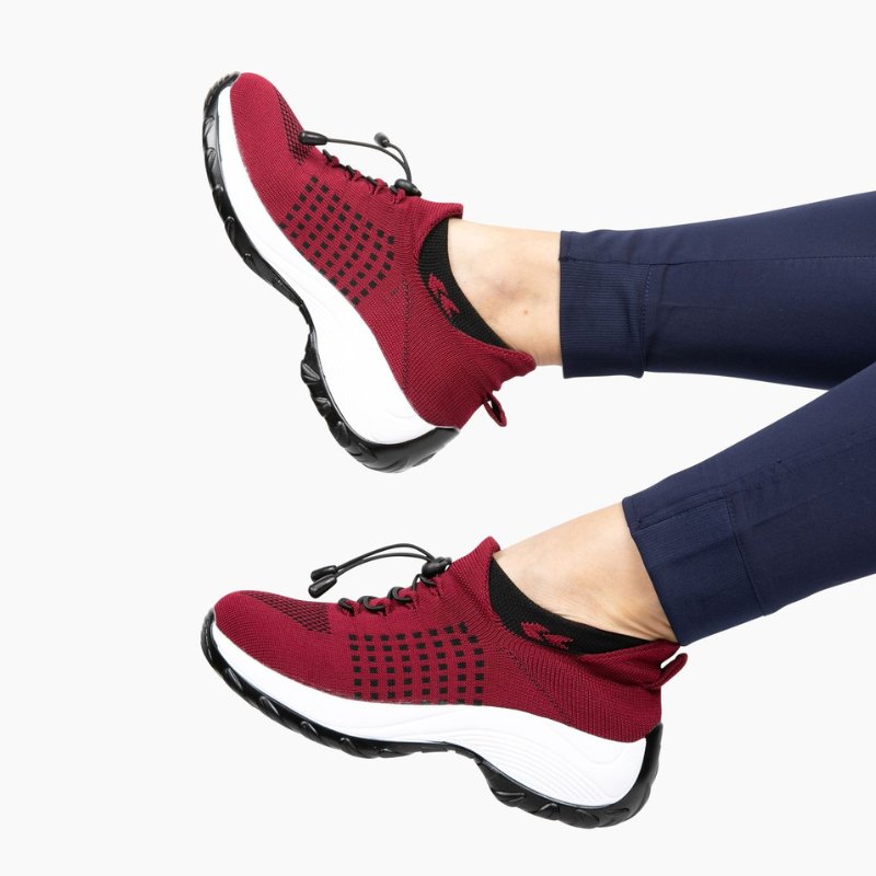 Ortho Stretch Cushion Shoes - Red - ComfortWear Store