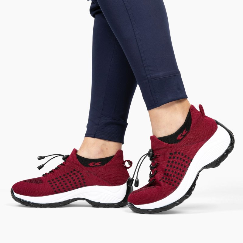 Ortho Stretch Cushion Shoes - Red - ComfortWear Store