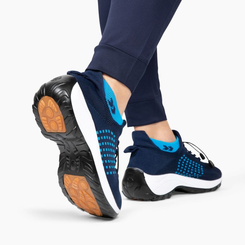 Ortho Stretch Cushion Shoes - White Blue - ComfortWear Store