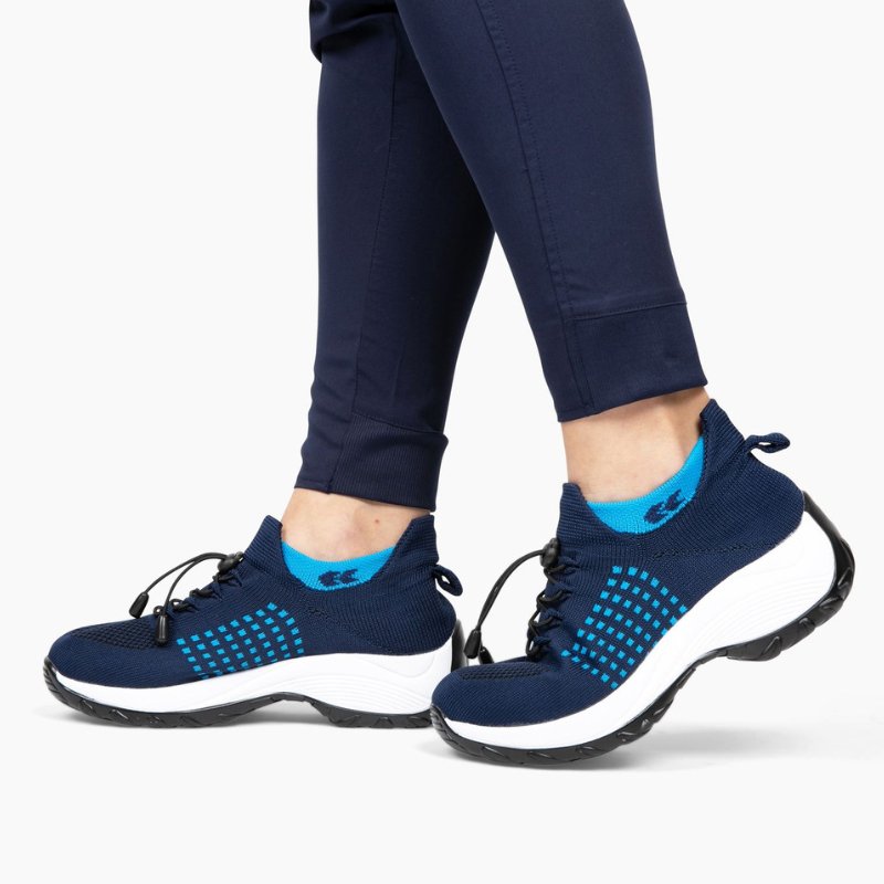 Ortho Stretch Cushion Shoes - White Blue - ComfortWear Store