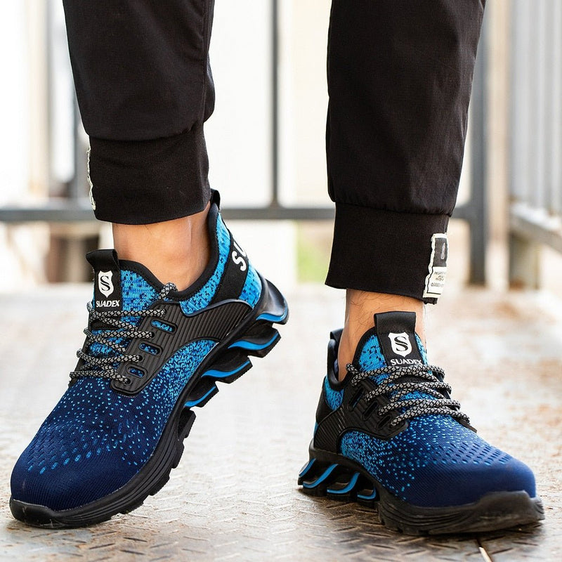 Orthopedic Reinforced Safety Steel Toe Boots - Blue - ComfortWear