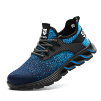 Orthopedic Reinforced Safety Steel Toe Boots - Blue - ComfortWear