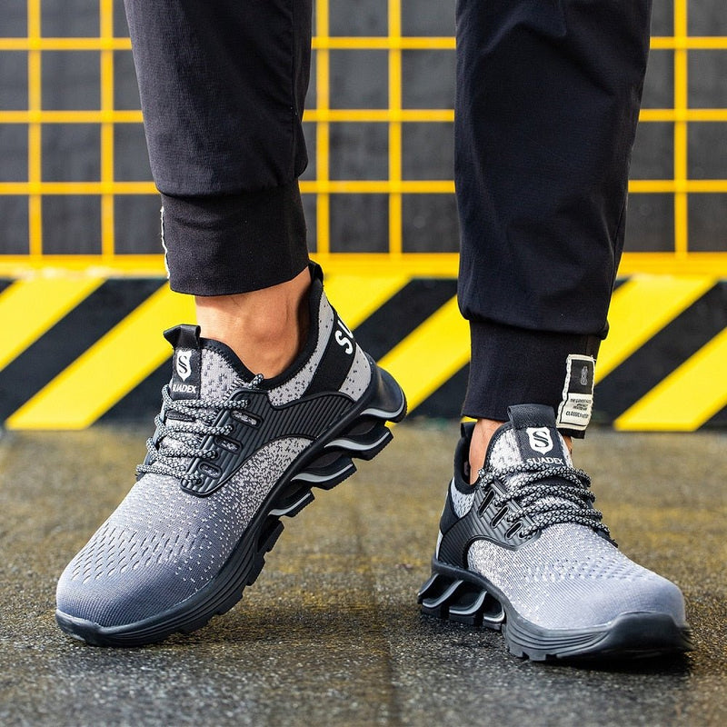 Orthopedic Reinforced Safety Steel Toe Boots - Grey - ComfortWear