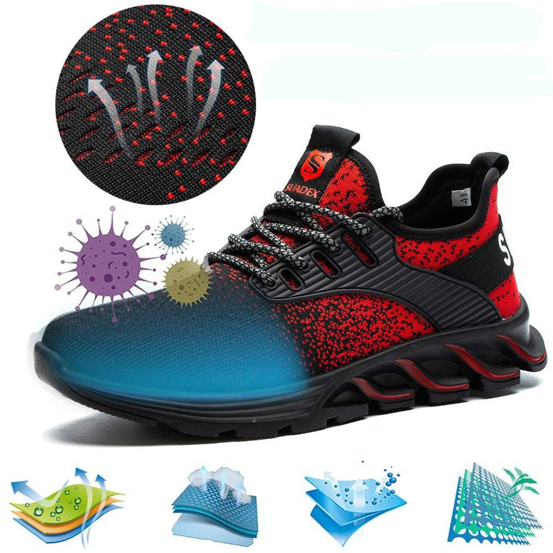 Orthopedic Reinforced Safety Steel Toe Boots - Red - ComfortWear